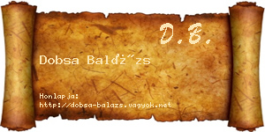 Dobsa Balázs névjegykártya